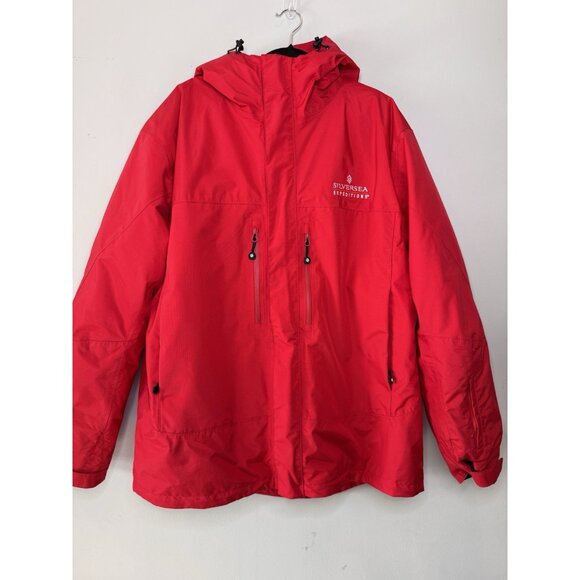 Silversea Expedition Ship to Shore 3 In 1 Parka Jacket Zip Snap Red 2XL - Picture 1 of 16